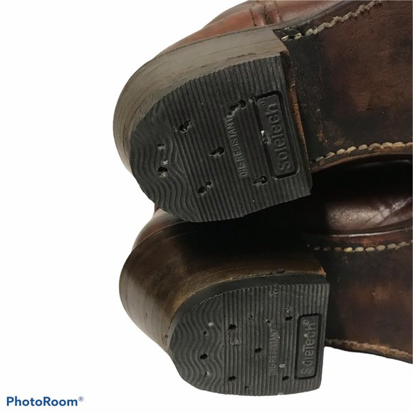 Double H Mens Brown Leather Western Heeled Boots Size 9.5D U.S.A. - Picture 10 of 12